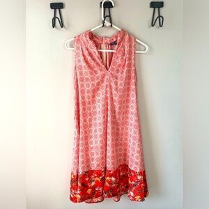 Peter Som, women’s Small, pink and white patterned sleeveless dress, EUC